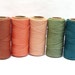 Macrame Cord - Waxed Polyester Thread - Jewelry String - Beading Cord - Set of 5 Colors - 10 yards each - GARDEN