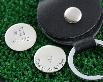 Custom Ball Markers • Father's Day Present Dad Golf Ball Placers • Personalized Golfer Handstamped Golf Markers •Grandpa Gift Dad Golf Lover