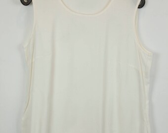 Vintage shirt, 80s clothing, shirt 80s, cream white, sleeveless, oversized