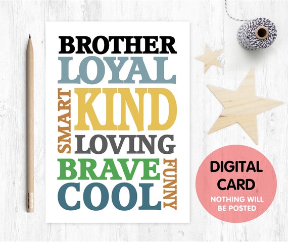 PRINTABLE big brother card printable pregnancy reveal card digital download brother birthday card instant download thanks brother card