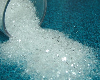 miniature crushed ice glass 12 grams fake sugar sprinkles / sparkle snow 12 grams clear glass miniature Supplies