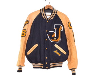 Vintage Letterman Jacket - 80s Letterman Jacket - Varsity Athletic Wool Coat - Military Letterman Jacket