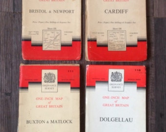 Vintage Ordnance Survey Maps. 1950's/60's