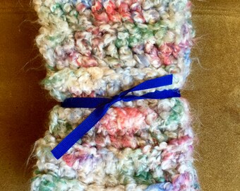 Multicolored Crochet Scarf, Variegated Scarf, Crocheted Scarf