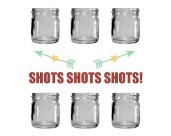 6 - 1.25oz Mini Mason Jar Shot Glasses - Set of 6