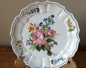 Hand Painted Plate from Italy - Floral Design