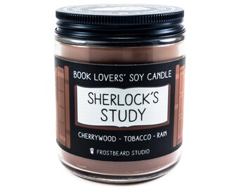 Sherlock's Study - 8 oz Book Lovers' Soy Candle - Book Candle - Book Lover Gift - Scented Soy Candle - Frostbeard Studio