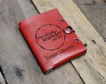 Genuine Leather Passport Wallet Sleeve, Personalized Passport Holder, Custom Passport Cover, Passport Case --PASS-RED-Wander