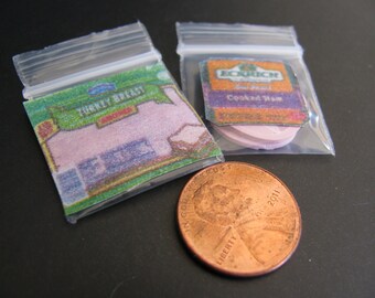 1:6 scale Pkgs. of lunchmeat for Barbie, Ginny, Fashion Royalty, Blythe, or Momoko, Tyler, Poppy Parker