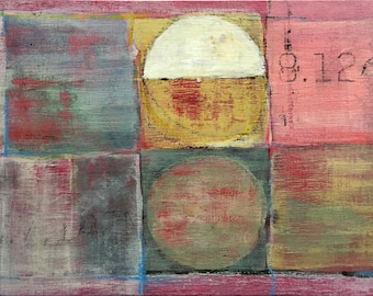 Field 2 - Abstract acrylic painting on wood panel