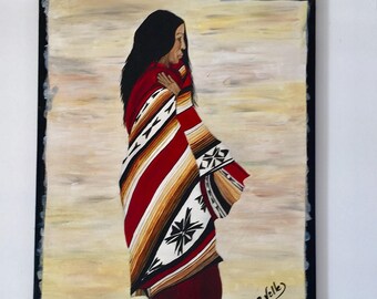 Acrylic Portrait of a Latin American woman