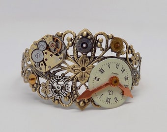Steampunk bracelet. Steampunk cuff bracelet.