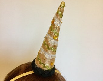Gold Unicorn horn, Unicorn headband.