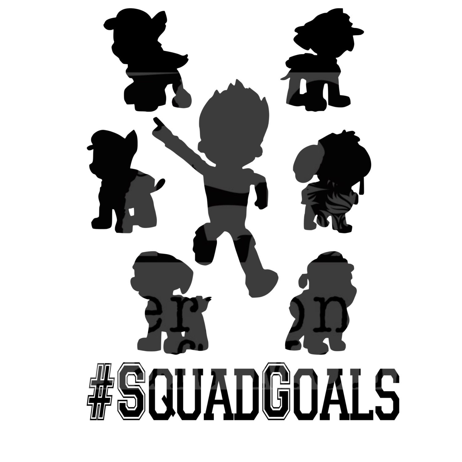 Paw Patrol Squad Goals Cut File. .svg Ryder Chase Marshall