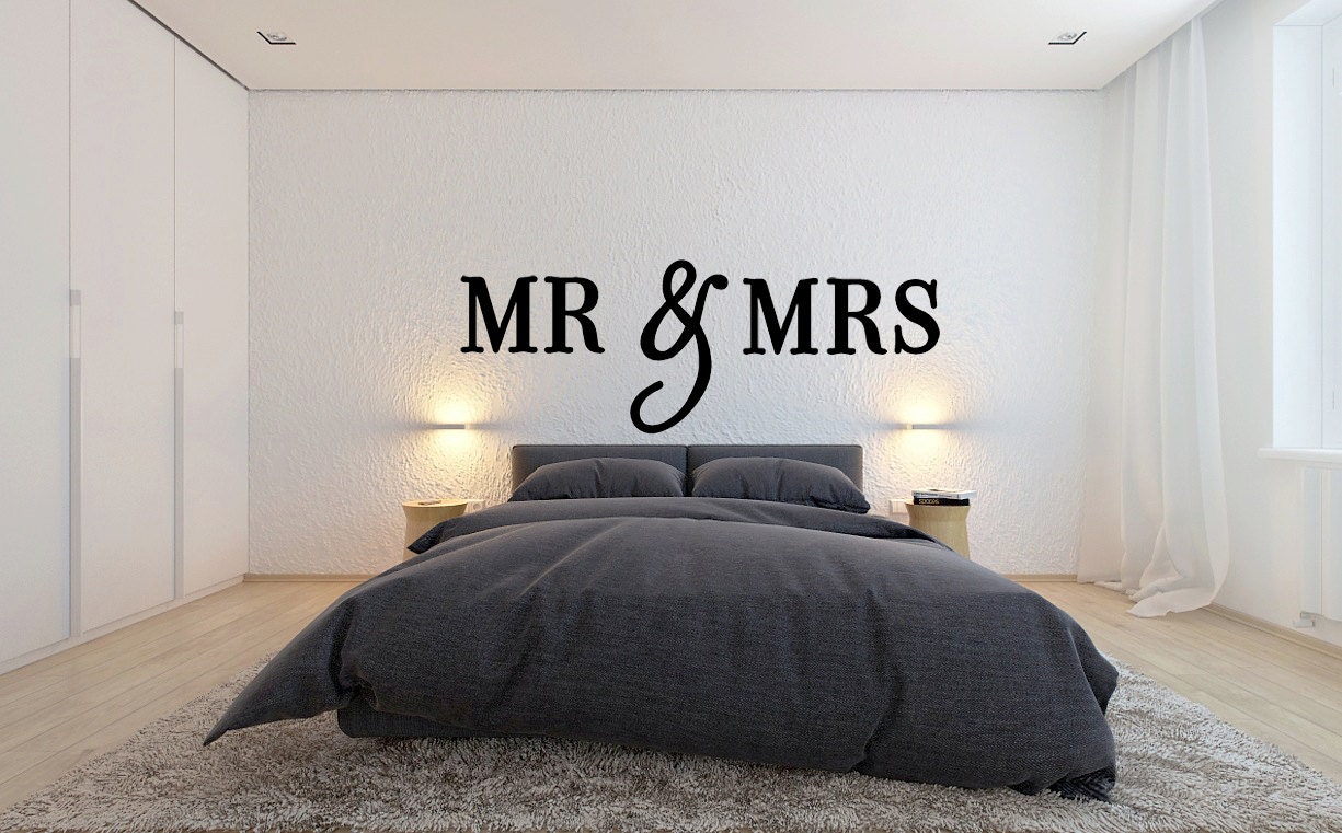 Mr & Mrs Wall Sign Above Bed Decor Mr and Mrs Sign for Over