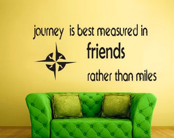 rvz1120 Wall Vinyl Sticker Bedroom Words Sign Quote Journey Friends Compas