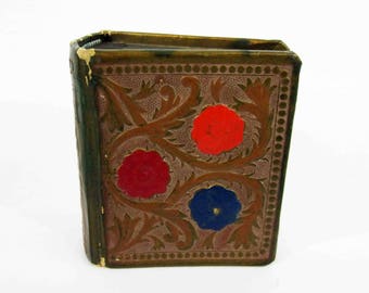 Vintage Small Photo Album with Embossed Covers and Binding. Circa 1920's - 1930's.