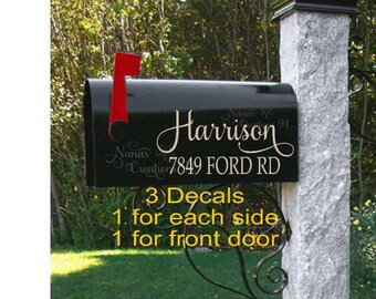 Mailbox Decal, Custom Mailbox, Personalized Mailbox, Curb Appeal, Mailbox Sticker, Mailbox House Numbers, Lettering for Mailbox Name Address
