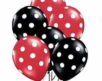 White Polka Dot Balloons great colors to chose from Red