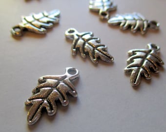 x 1 charm - leaf spring autumn foliage - silver - jewelry customization
