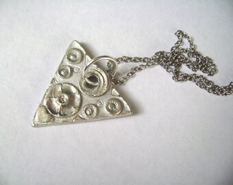 little triangle artisan pendant, sterling