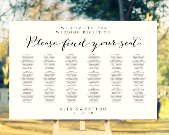 wedding seating sign