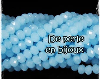 20 pcs-Perle 4 mm x 3mm swarovski's faceted rondelle turquoise 4 mm x 3 mm