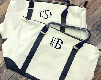 Navy Weekender Bag-Navy Canvas Bag-Navy Luggage-Monogrammed Luggage-Monogrammed Weekender-Christmas Gift-Bridal Party Gifts-Groomsmen Gifts