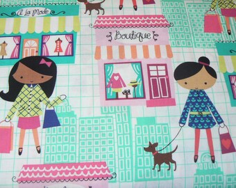 La Boutique Girl Cotton Fabric by Michael Miller - 1 Yard