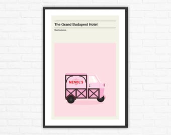 Wes Anderson, The Grand Budapest Hotel Mendl's Truck Minimalist Movie Poster