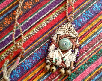 AMULET, handmade with recycle materials***FEELGOOD***