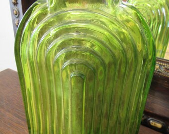 Green Spanish Glass Art Deco Vase