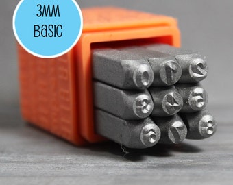 3mm Number Stamps, 3mm Metal Stamps, Metal Design Stamps, Number Metal Stamps, Number Stamp Set, INV4008