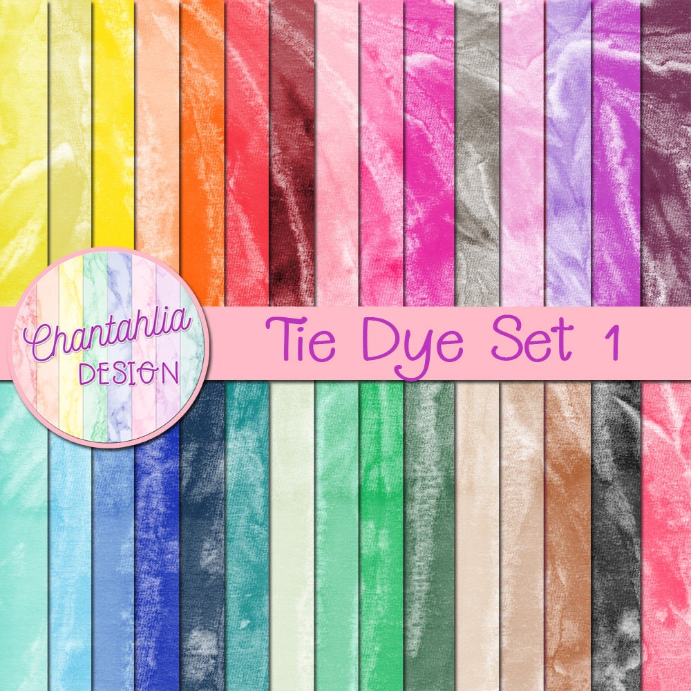 Download Tie Dye Digital Paper in 30 Colours for Digital Scrapbooking