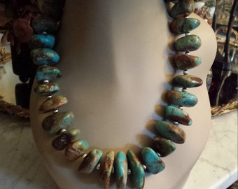 Natural turquoise chunky necklace
