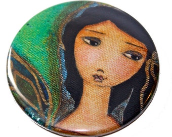 A Perfect Fairy - Pocket Mirror- Original Art by Flor Larios
