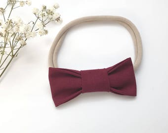 Loop on headband - baby girl and boy fabric - Burgundy