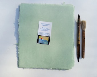 NEW Eight Sheets of 8x 10 inch Handmade Celadon Abaca Kozo paper