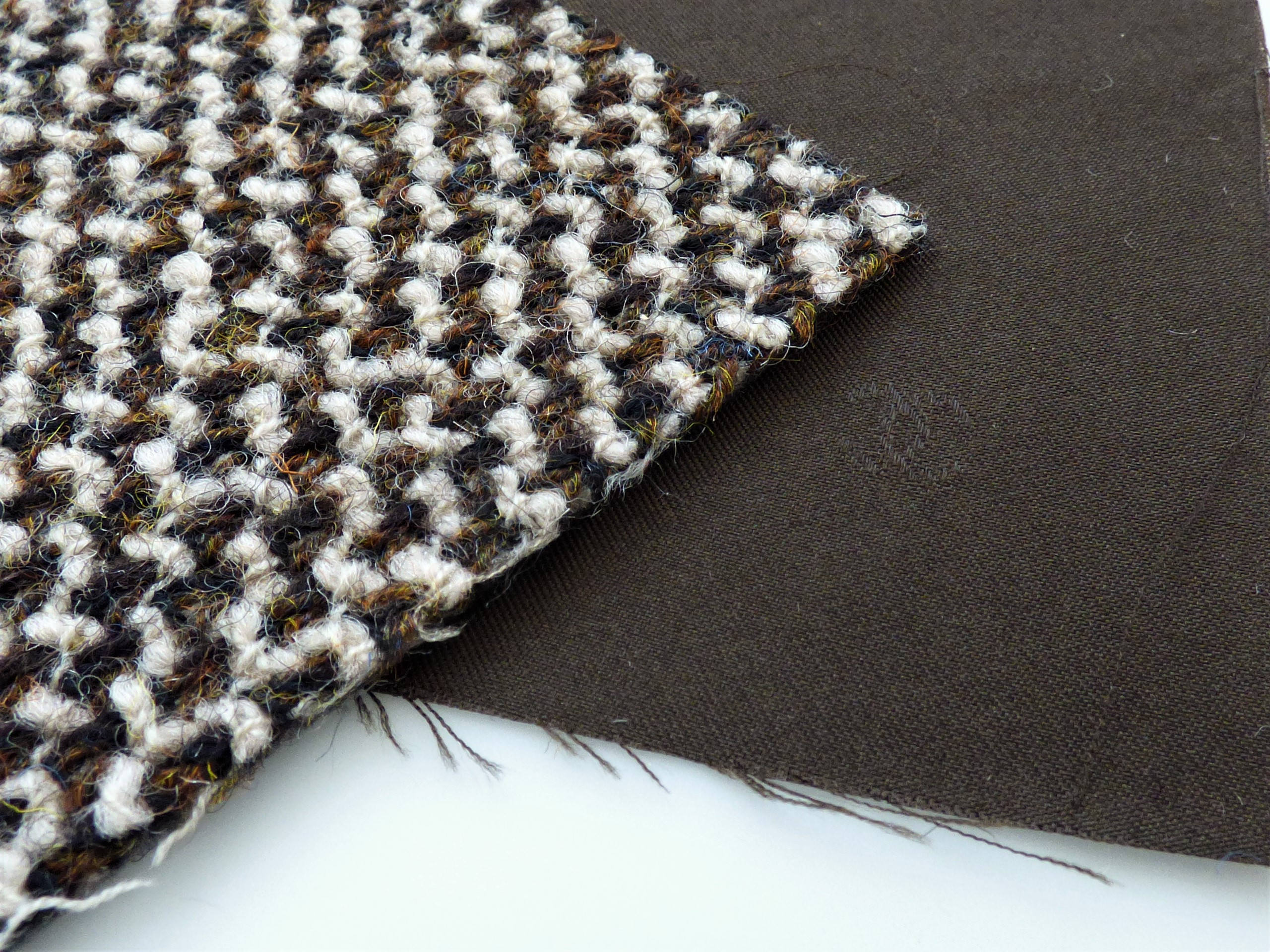 Chanel Tweed Fabric Swatch Black Beige Brown CC