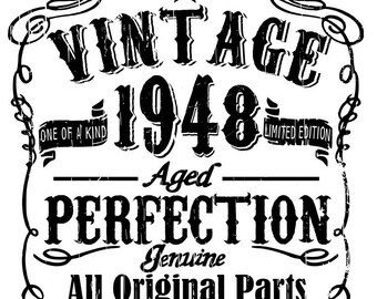 Vintage birthday - 1948, 1958, 1968, 1978, 1988 all included - svg, pdf, png files