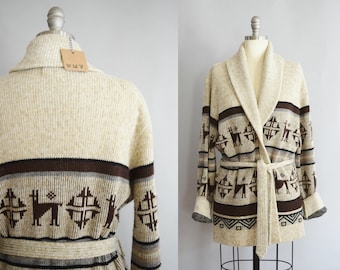 1970s Belted Cardigan | Medium-Large