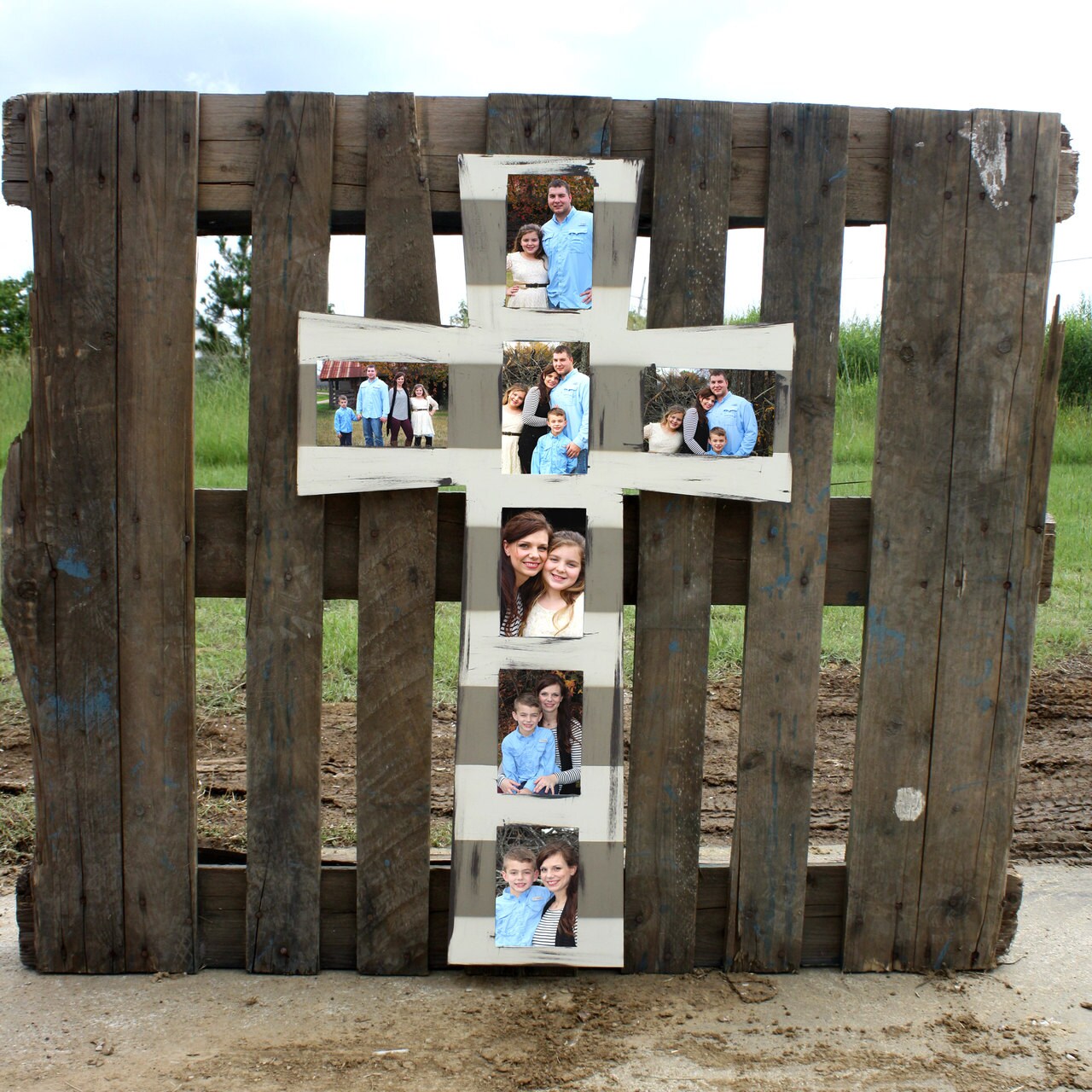 Cross Picture Frame Wooden Frame Wall Art FINISHED Decor