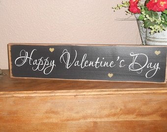 HAPPY VALENTINES DAY wood sign primitive