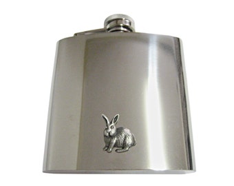 Textured Rabbit 6 oz. Stainless Steel Flask