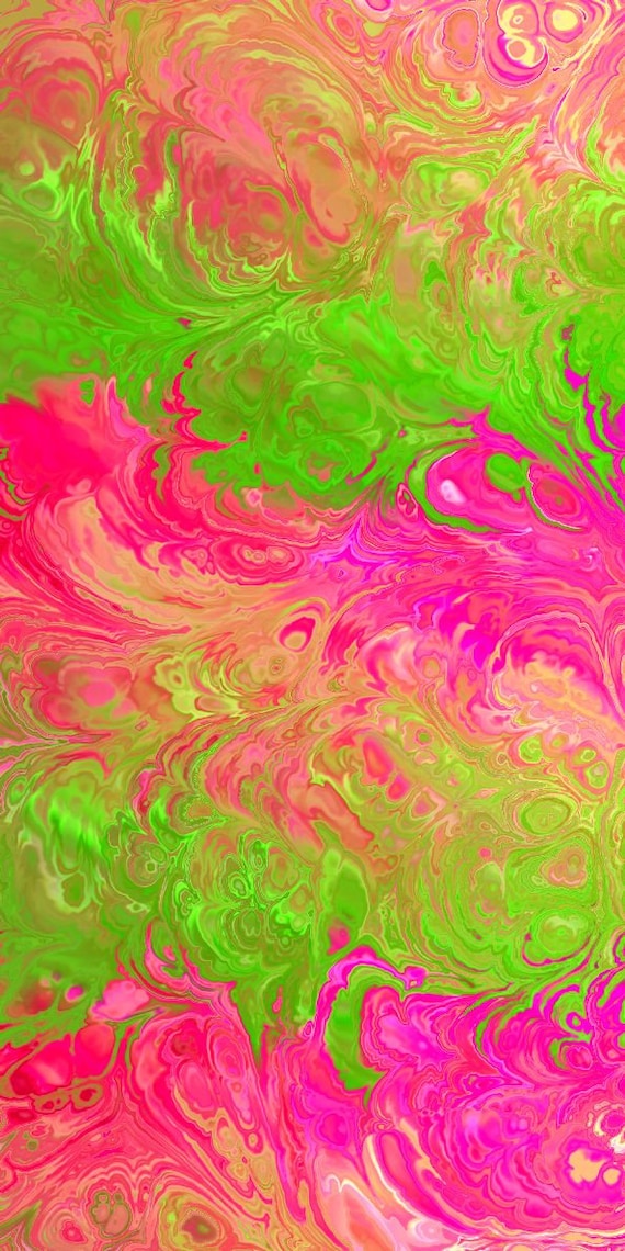 Hand Created Green Pink Waves Velvet Upholstery Fabric Fiber Art Modern Fabric