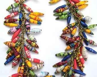 Nauset paper fringe necklace with Mzuri - 18 inch