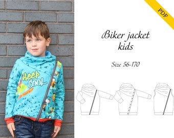 Biker jacket PDF sewing pattern, instant download, tutorial