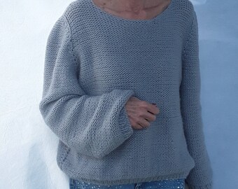 Wave knitted jumper - synthetic fiber - vegan-size and color choice.