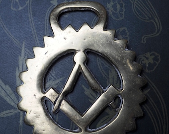 Vintage or Antique Masonic Compass Horse Brass - Folk Magic, British, Pagan, Wisdom - Rare