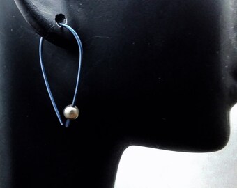 Niobium Hoops - niobium earrings - wire earrings - simple minimal - nickel free - sensitive ears - choose color - pearl hoops - small hoops
